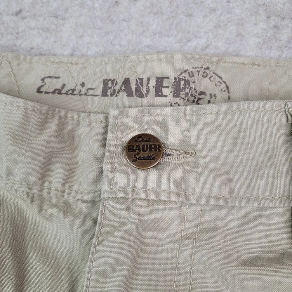 Eddie Bauer Cargo Shorts Mens 40 Canvas Khaki‎ Utility Pockets 12